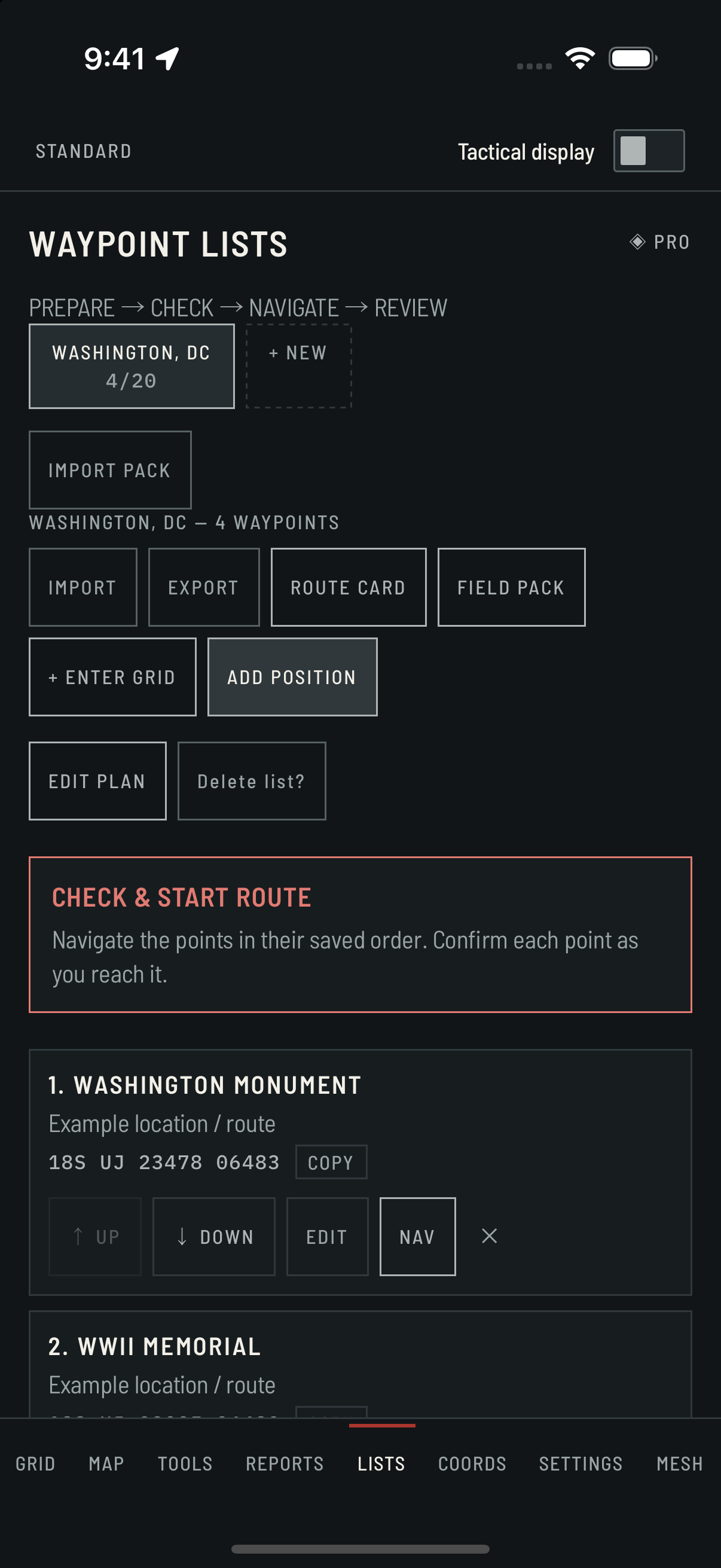 Red Grid MGRS · PLAN THE NEXT LEG.