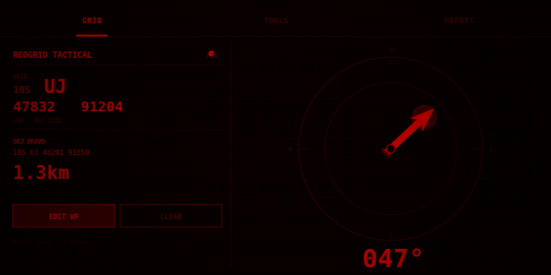 Landscape mode with compass and wayfinder