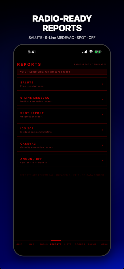 SALUTE and MEDEVAC report templates