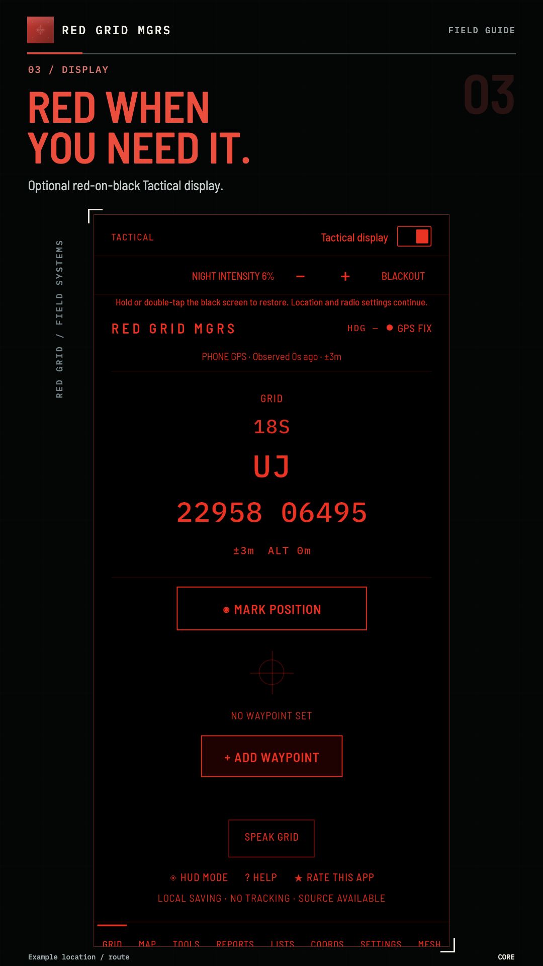 RED WHEN YOU NEED IT. · CORE